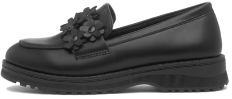 Lilley Girls Black Multi Flower Loafer - Size 6 UK - Black