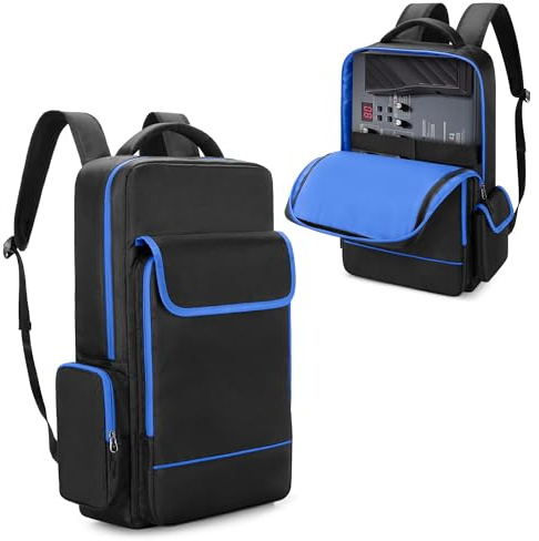 Rexmica Sac à Dos de Rangement pour Pedalboard Guitare | Compatible avec Boss GT-1/ME-80/ME-90/GX-100/GT-1000, Sac de Transport avec Poches pour Ordinateur Portable/Câbles/Accessoire