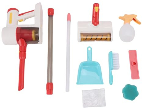 Naroote Set de Nettoyage pour Enfants, Jouets de Nettoyage Réglables Comprenant Un Balai Aspirateur, des Brosses à Pulvérisation, Un Set de Jeux de Rôle pour Les Tâches Ménagères