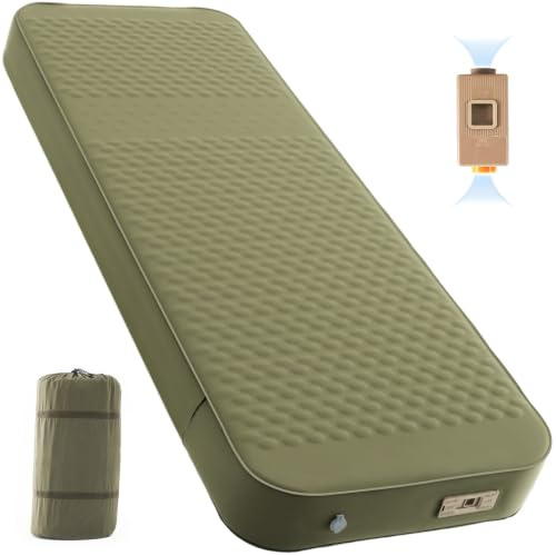 Ytaoeo Inflatable Sleeping Pad, 4 Thick Camping Mat (Green, 70x200cm)
