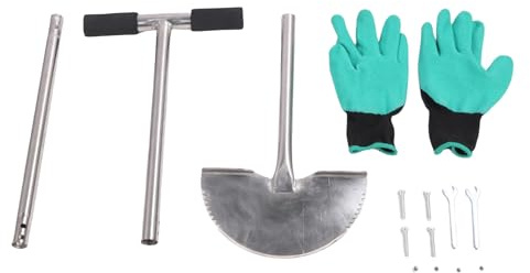 Baxnore Cortabordes de césped de Media Luna, Resistente, de Acero Inoxidable, Manual, Herramienta de Corte de césped con dentado para Jardines, césped, Caminos de Acceso, Mango de