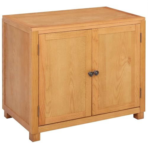 Augerqir Armoire avec rangement marron en bois 78 x 50 x 70 cm, armoire multifonction pour salon, armoire de rangement avec protection anti-basculement, armoire ménager avec cadre solide en chêne et