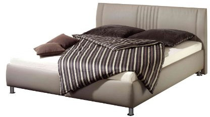 Maintal Polsterbett Ilea, 100 x 200 cm, Kunstleder, 7-Zonen-Kaltschaum Matratze H2, taupe