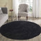 Serdim Rugs Living Room Round Shaggy Area Rugs, Polypropylene, Black, 120x120cm(4x4')