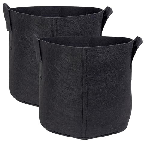 Intirilife 2X Sac de Plantation en Tissu Non tissé 26 litres -7 Gallon- 35 x 30 cm - Cache-Pot de Plantes avec poignées pour Jardin, Serre - Bac de Plantation Sac de Plantation Sac de Pommes de Terre