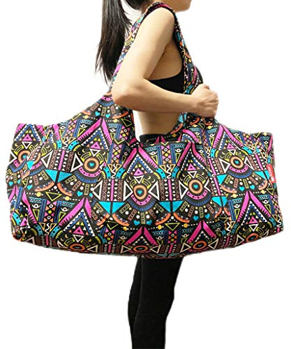 Aozora Grand Sac de Transport pour Tapis de Yoga avec Poches de Rangement multifonctionnelles, léger et Durable (Indien), Indien., L, Durable