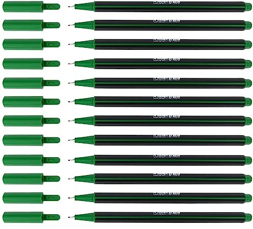 D.RECT Fineliner Set 12 Stück - Filzstift Für Den Täglichen Gebrauch Geeignet - Feinleiner Stift - Superfeine, Linienbreite Ca. 0.4 mm - Grün
