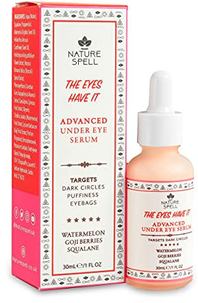Nature Spell Eye Serum, Targets Dark Circles, Puffiness & Eyebags, Infused with Watermelon & Goji Berries, Vegan, 30ml