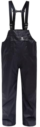 RainRider Rain Bib Pants for Men Women 150D Oxford Safety Trousers Heavy Duty Waterproof Work Pants Durable Overalls(Black,2XL)