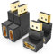 J&D 4 Pack DisplayPort Adapters, Male to Female 90 and 270 Degree Right Angle and 90 Degree Left and Right Angle Vertical Flat DP Adapter with Gold-Plated Connectors for PC, Laptop, HDTV, Switch