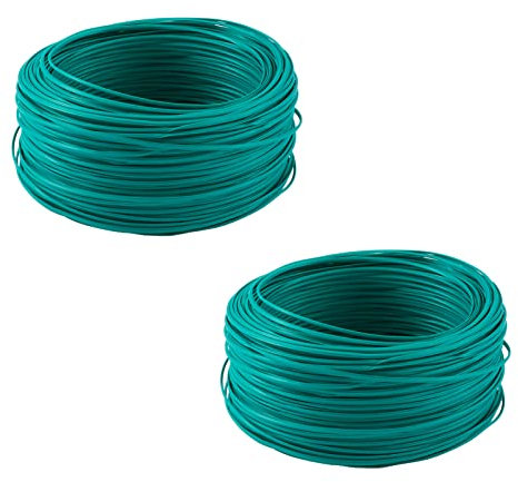 PandaHall Bobina de alambre de jardín de 200 metros de 2 mm de color verde azulado con núcleo de hierro para manualidades, plantas trepadoras de soporte de árbol Accesorios de valla