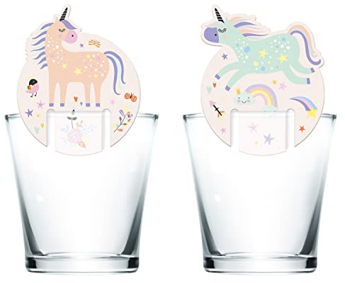 Folat 68309 Glasmarker Unicorns & Rainbows - 6 Stück