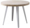 Home Heavenly® - Mesa Comedor Redonda Extensible Estilo Industrial SKADI. Mesa de 100 cm diámetro. 2 tramos extensión a 140 hasta 180 cm. (Roble Nordish - Blanco)