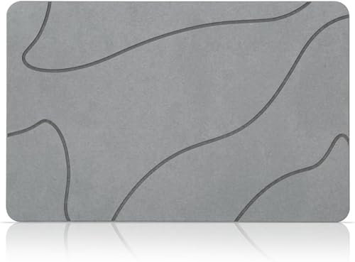 NAYAHOSE Kieselgur Badematte rutschfest, Duschvorleger Badvorleger Schnell Trocknend 100% Natürlich Stein Bodenmatte, Bad Matte 60x39cm Super Saugfähig Badezimmermatte Badezimmerteppich