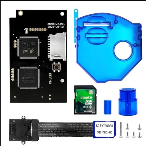 GDEMU V5.15 & V5.15b Optical Drive Emulation Board for SEGA Dreamcast - Remote Card Mount Kit with SD Extension Cable, Compatible with DC VA1 Console (Blue V5.15b)