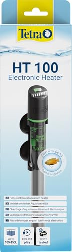 Tetra HT 100 - Potente riscaldatore per acquari Completamente Elettrico con LED di Stato a 3 Livelli per Il Controllo della Temperatura per acquari da 100-150 L