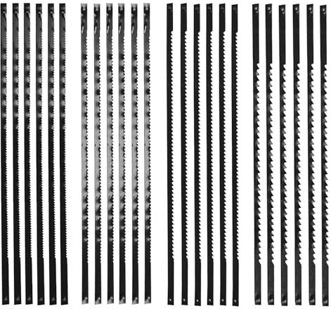 HAPPOW 24 hojas de sierra de marquetería, 127 mm, con 10/15/18/24 dientes, de acero al carbono, redondas, con bolígrafo, para madera, plástico, espuma, metal blando
