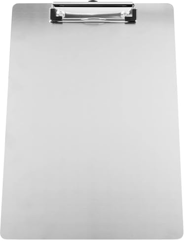 Carpeta de portapapeles Metal A4, tablero Clip acero inoxidable, carpeta almacenamiento facturas, archivos escritura, férula menú for negocios, 4 Uds para Oficinas,Restaurantes