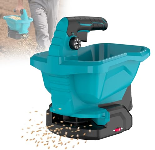 Vulaop Spargitore per Fertilizzante a Batteria Compatibile con Makita 18 V, 3,3 l, con 6 velocità, 8 Livelli, Angolo di dispersione Regolabile da 105 a 140° (Senza Batteria)
