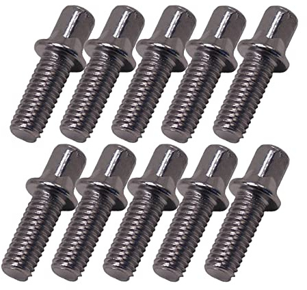 Baoblaze 10 Pièces Vis de Batterie Tige de Tension Matériel Percussion Accessoire Remplacement Métal Adaptées à La Réparation Instrument Batterie Maison, M6X15mm