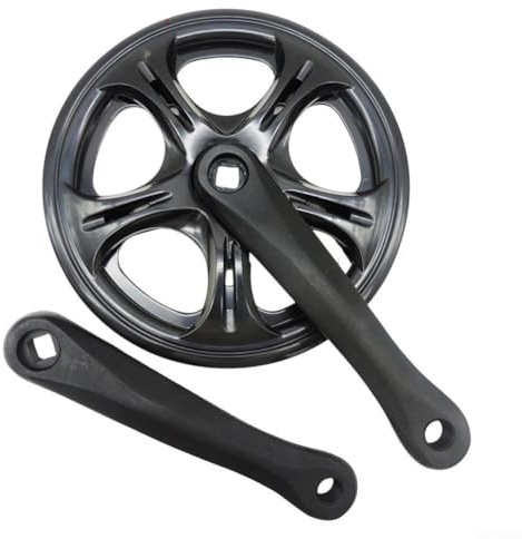 Caswynlife Pédalier pliable de 170 mm à trou carré, plateau de pédalier 40T/44T/52T avec protection, manivelle en alliage compatible à vitesse unique, pour vélos adultes (52T)