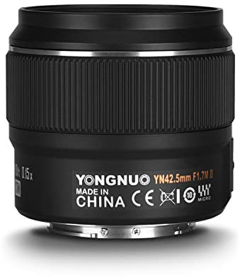 YONGNUO YN42.5mm F1.7M II Weitwinkelobjektiv F1.7 Schwarz - Kompatibel mit Panasonic & Olympus Micro Mount