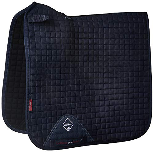 LeMieux Prosport Tapis de Selle de Dressage Mixte, Carré en Daim Bleu Marine, L