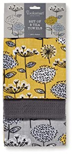 Cooksmart Paño de Cocina, Algodón, Amarillo Mostaza, tamaño único