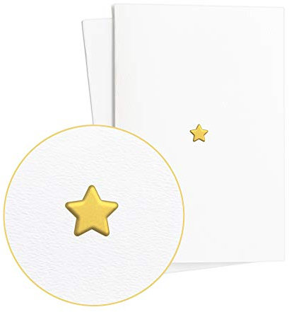 Diese-Klappkarten Gutschein, 2er Set Glückwunschkarten zum Geburtstag und anderen Anlässen, Elegant mit Stern in Goldfolienprägung auf edlem Papier|Geschenkidee, Geschenkkarte, E31