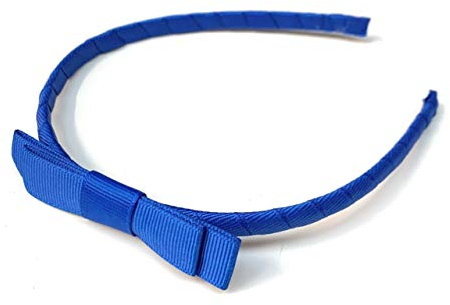 Classic Girls Children's Hair Bow Alice Band Headband Handmade for School Wedding Birthday Party Gift- over 20 Colours (Royal Blue)