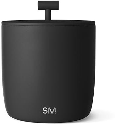 Simple Modern Vacuum Insulated Ice Bucket with Lid and Scoop | for Cocktail, Champagne, Wine, Beer, & Hosting | Stainless Steel 100oz Capacity for Large Parties | Rocks Collection | Midnight Black