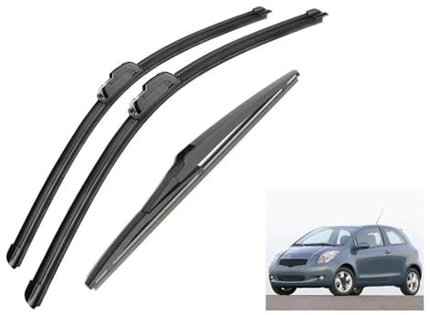 Scheibenwischerblätter Für Toyota Yaris MK2 Schrägheck, Gebaut In Japan, Vorne Und Hinten, Wischerblätter, Bürstenschneider, JU Haken 2006 2007 2008 2009 2010
