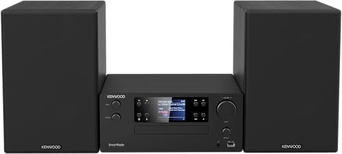 KENWOOD Microcadena Hi-Fi | Bluetooth 5.2 | CD, USB, Radio FM/Dab+, Spotify Connect, Radio y Ecualizador | 2x50W RMS | Equipo de música para casa con Control por App y Pantalla TFT- M-9500S-B