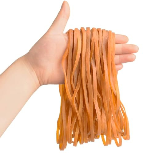 30 st gummiband, 10 mm breda gummiband, elastiskt hushållsgummi, gummiringar, väsentliga för hem kontor skola gummi, gula gummiband (omkrets 32 cm)
