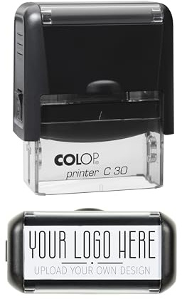 Custom Logo Stamp – Personalised Company Rubber Stamp Featuring Your Logo for Office Use, Branding, Packaging & Promotional Marketing (45mm x 18mm)
