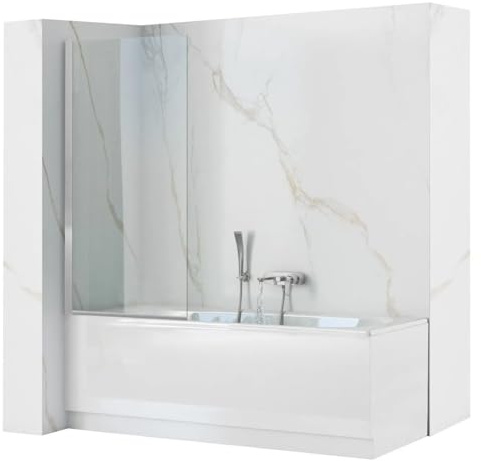 REA MAMPARA DE BAÑO LAGOS 70 CM MAMPARA DE BAÑERA, ALTURA 140 CM (CROMO)