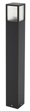 Lucande Utomhu klämmor (stänksäker (modern) i svart aluminium (1 lampa, E27) – vägbelysning pollerlampa väglampa ba