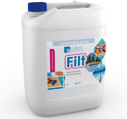 Cubex Professional Filt 5Lt – Disincrostante Filtri Piscina | Acido Fosforico per Sabbia, Diatomee e Cartucce | Rimuove Incrostazioni Inorganiche | Uso Professionale Made in Italy