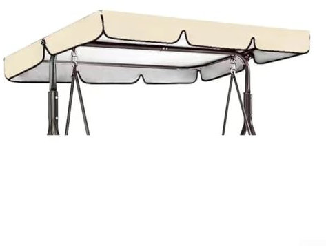 Jonikuper 1 housse de protection solaire pour balancelle de terrasse, auvent de rechange anti-poussière pour terrasse et cour (beige, 142 x 120 x 18 cm)