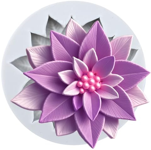 MINFEIDMS Poinsettia Moules à bonbons Fondant Moule en silicone Poinsettia de Noël pour décoration de gâteau aux fleurs Décoration Cupcake Topper Chocolat Artisanat Gum Pâte polymère