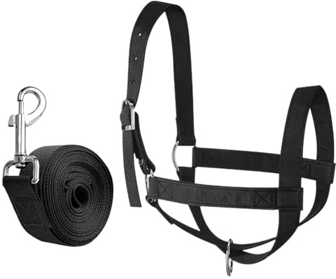 Kalvgrimma Nylon För Djurhantering Och Visning | Träningsgrimma för Nötkreatur och Koppellina Ranch, Lantgård, Gräsmatta, Trädgård,