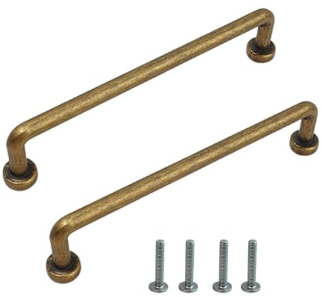 DASHENGKUI 2 Pack Antique Bronze Cabinet Cabinet Handles: 128mm Hole Center Vintage Kitchen Cupboard Copper Handles Furniture, Bathroom, and Furniture Drawers