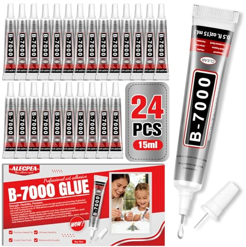 ALECPEA B7000 Glue, 15ml x 24 for Bedazzling