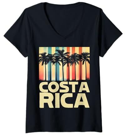 Donna Costa Rica Vacanza in Costa Rica Amico Regalo Costa Rica Maglietta con Collo a V