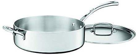 Cuisinart FCT33-28H French Classic Tri-Ply Stainless 5-1/2-Quart Saute Pan with Helper Handle and Cover