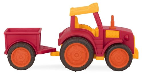 Battat Traktor mit Anhänger 31 cm LKW – Kinder Auto Spielzeug Outdoor Sandkasten Sandspielzeug – Fahrzeug für Mädchen und Jungen ab 1 Jahr