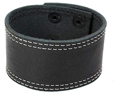 Breites Lederarmband modisches Leder Armband Band mit Druckknöpfen handgemacht in Deutschland für das Handgelenk Armreif Für Männer