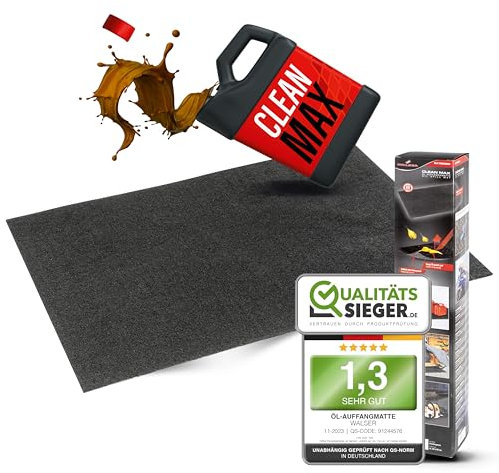 Walser Premium Öl Auffangmatte 60x90 cm, Qualitätssieger Sehr Gut*, Werkbank Unterlage, Garagenboden Matten 1 Stück, Garagenmatte Auto, Motorrad Matte Garage, Auto Unterleger, Werkstatt Ölmatte