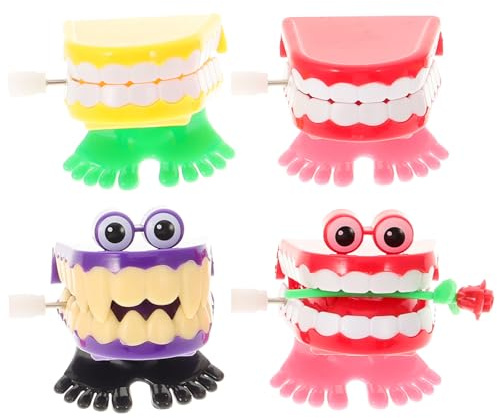 Tomaibaby Clockwork Frog Toy with Chattering Teeth Wind-up Mechanism Novelty Joke Toy for Christmas and Party Bag Fillers Compact 1.6 Inch Size