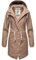 Navahoo Damen Übergangsjacke Regenmantel wasserdicht lang mit Kapuze Tropical Stormoo Taupe Gr. S